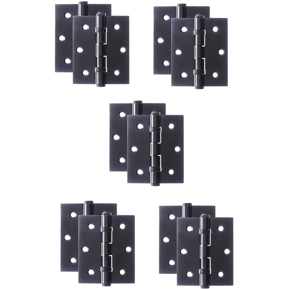 Golden Grace Matt Black Timber 3 inch Ball Bearing Door Hinge 75mm 5 Pack Image 1