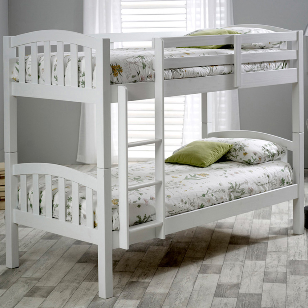 Mya White Bunk Bed with Pocket Mattresses Image 1