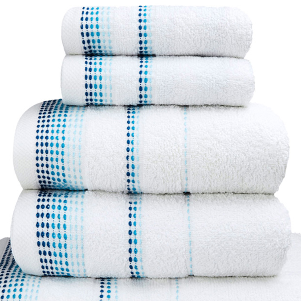 Rapport Home Berkley White Cotton Embroidered Towel Bundle Set of 6 Image 2