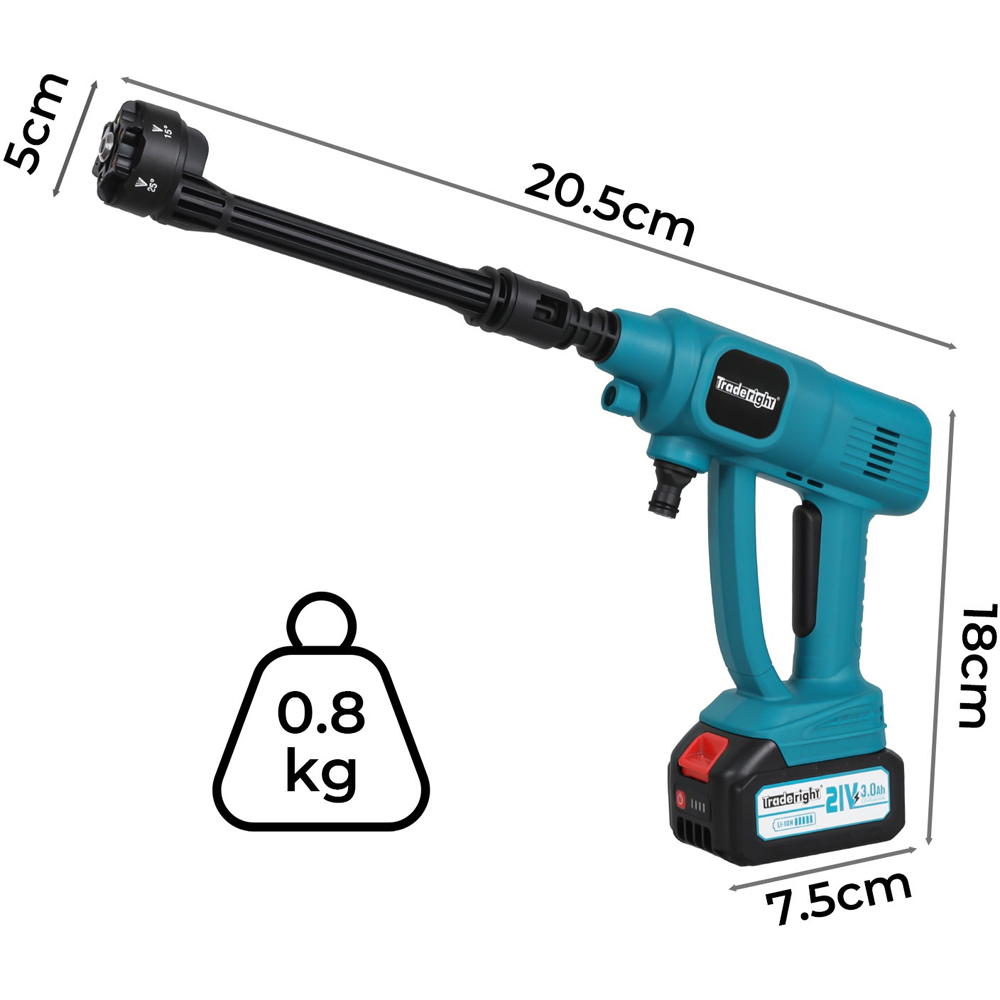 Traderight HW0296-UK 50 Bar Cordless Handheld Car Pressure Washer with Accessories Image 9