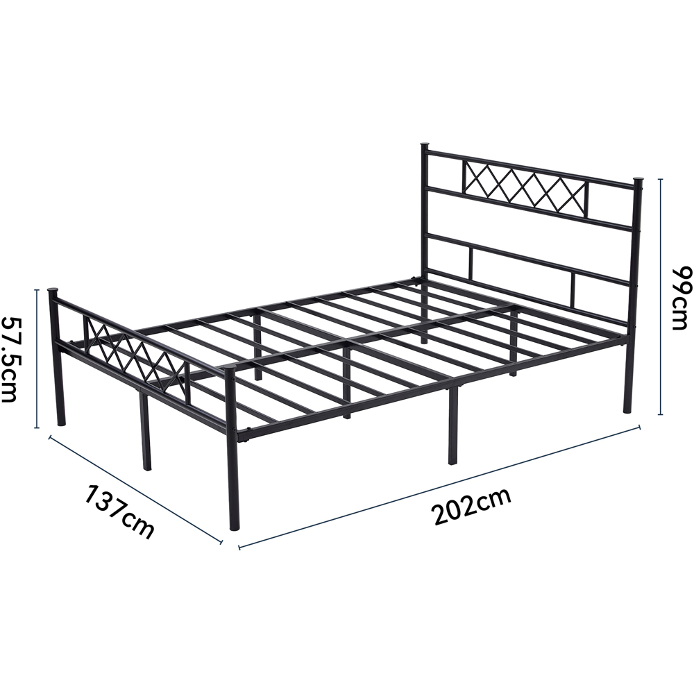 Brooklyn Felix Double Black Metal Bed Frame with Headboard and Footboard Image 8