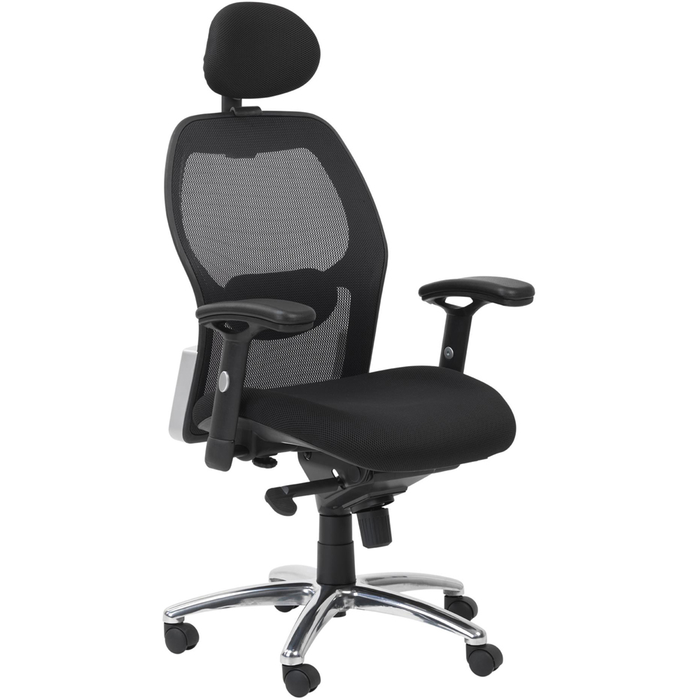 Alphason Portland Synchro Black Mesh Executive Chair Image 3