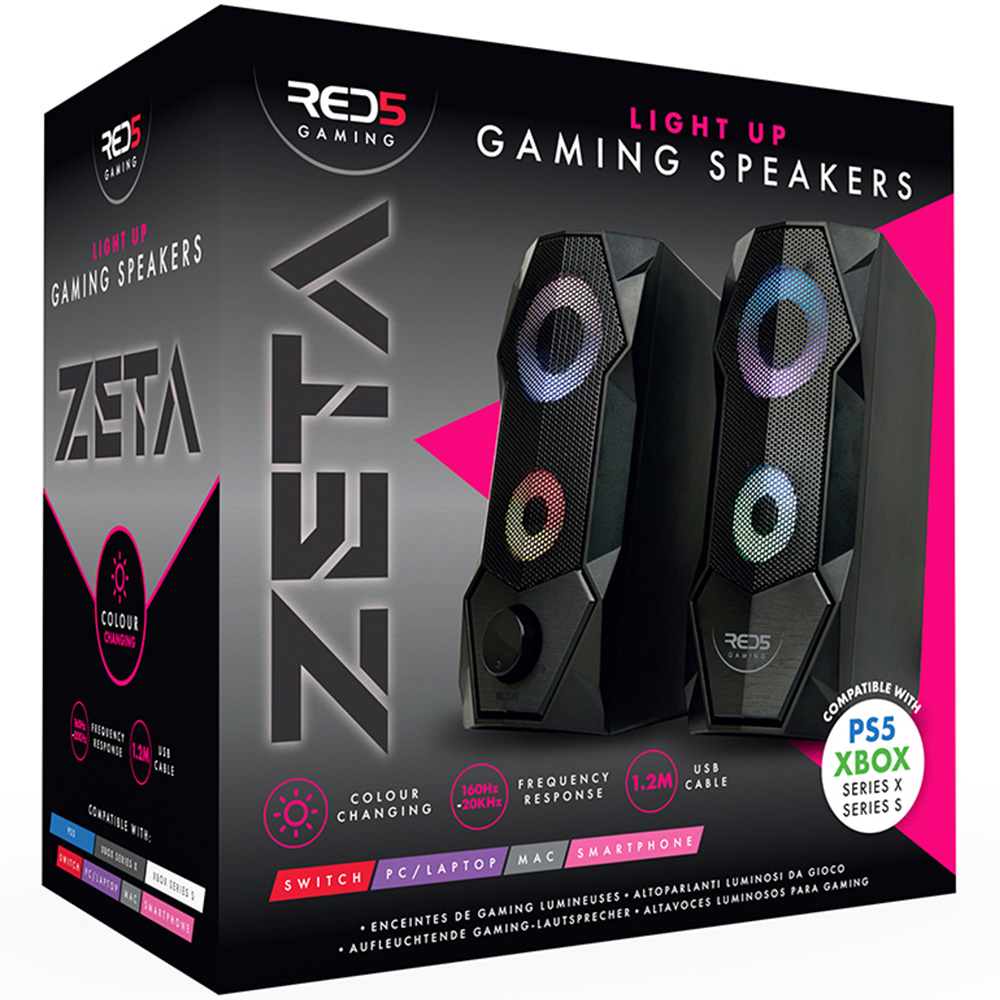Red5 Zeta Light Up Gaming Speaker Set of 2 Image 4