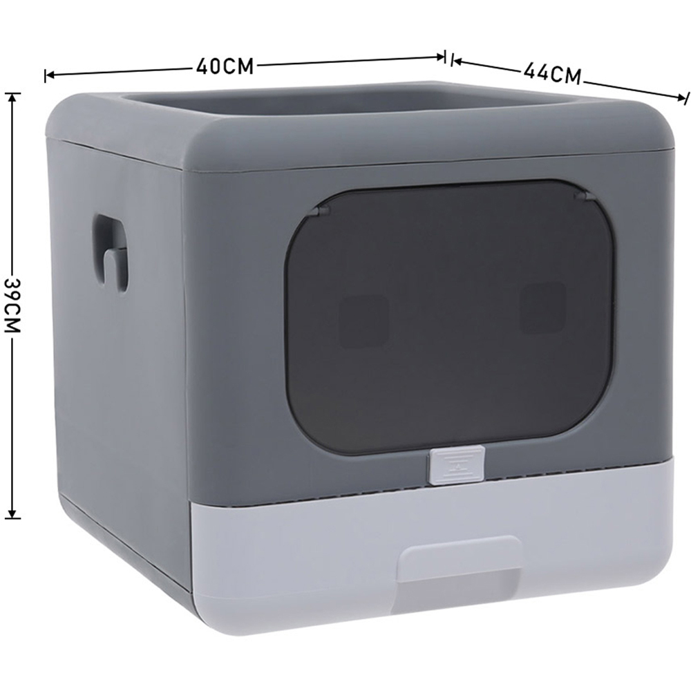 H&O Direct Grey Fully Enclosed Cat Toilet Litter Box 39 x 40 x 44cm Image 6