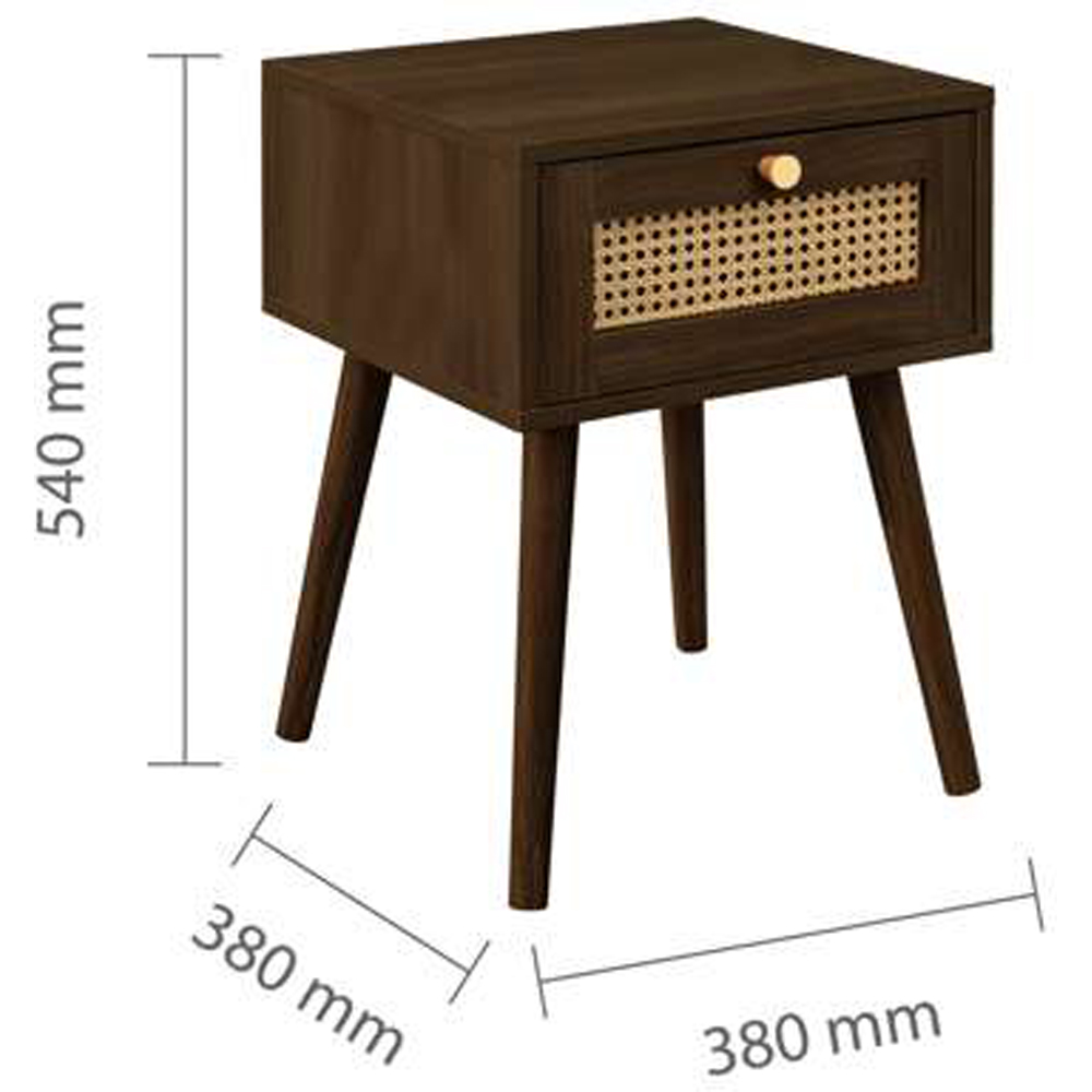 Croxley Single Drawer Rattan Bedside Table Image 9