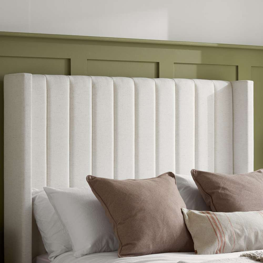 Birlea Maisey Double White Linen Ottoman Bed Image 8