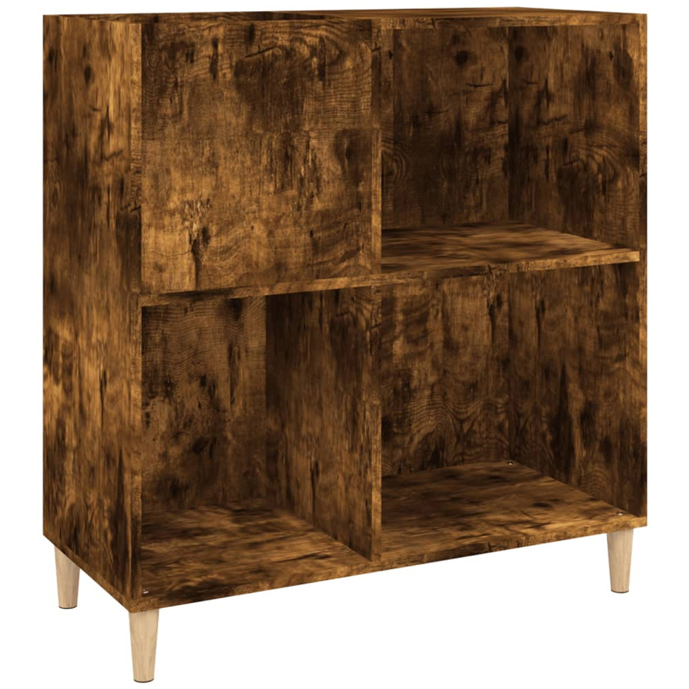 vidaXL 3 Shelf Smoked Oak Record Cabinet Image 2