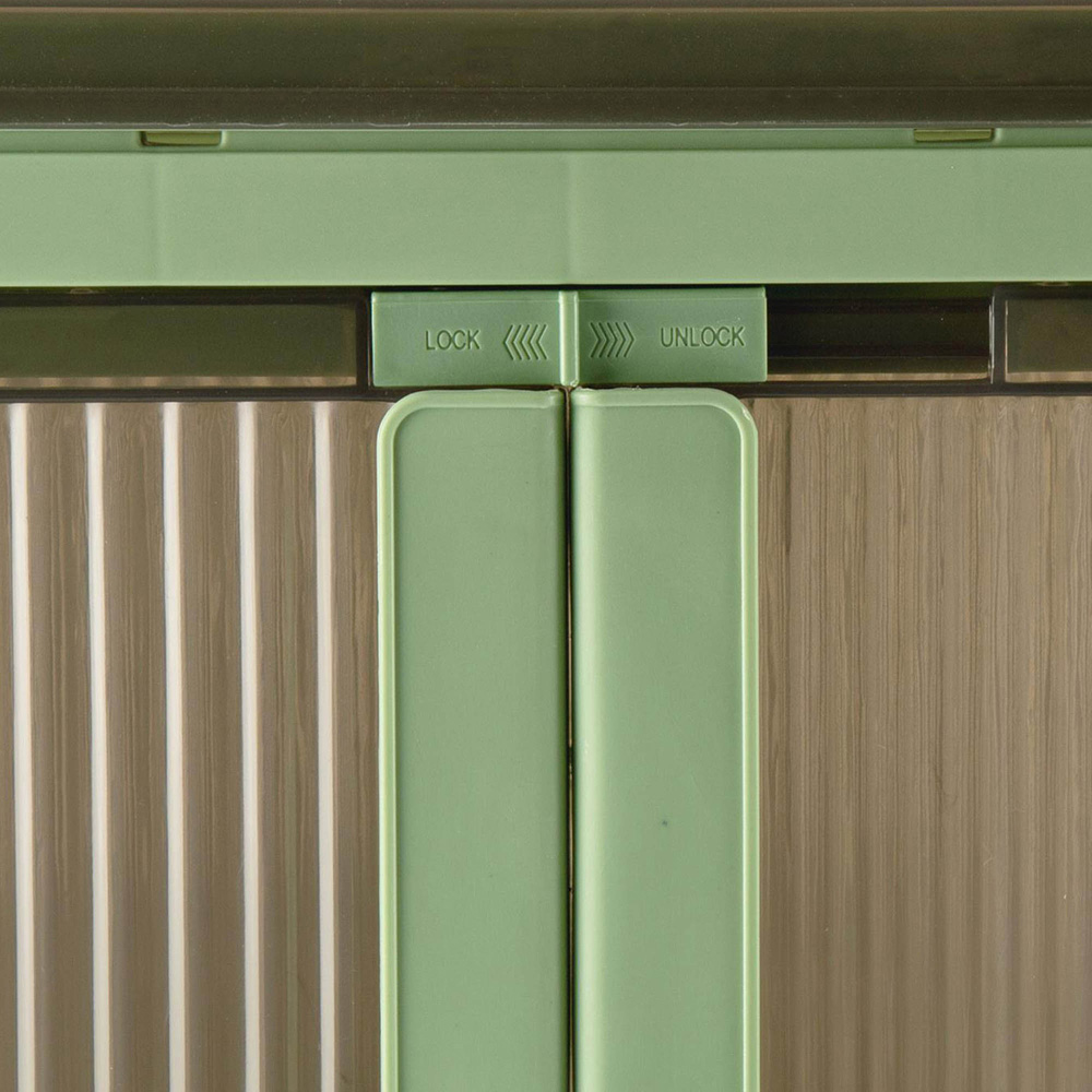 Sewing Online YN8885-GREEN 40L 5 Door Green Plastic Stackable Storage Box with Wheels Image 7