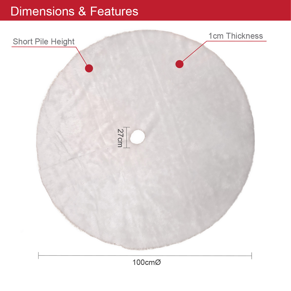 The Christmas Workshop White Short Faux Fur Tree Skirt Image 7