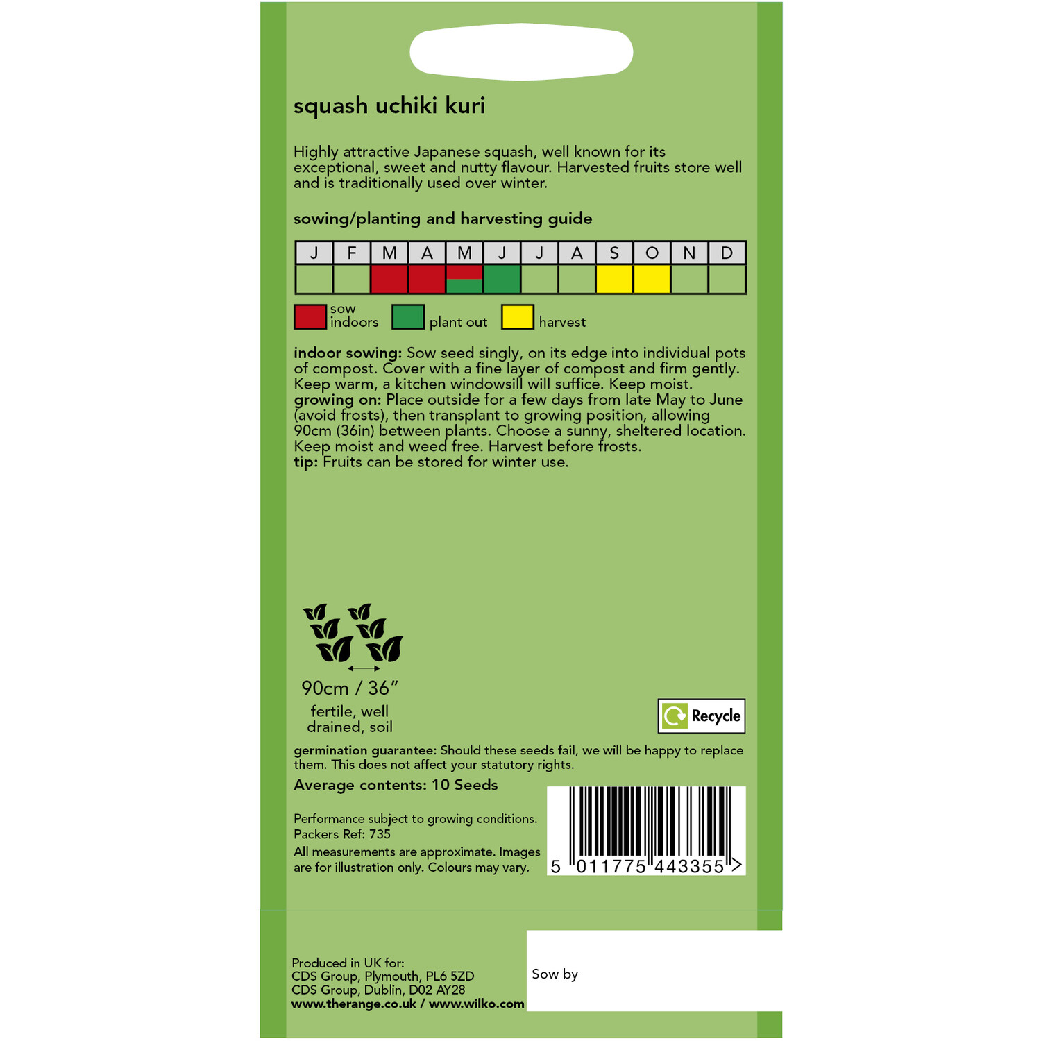 Wilko Squash Uchiki Kuri Seeds Image 2