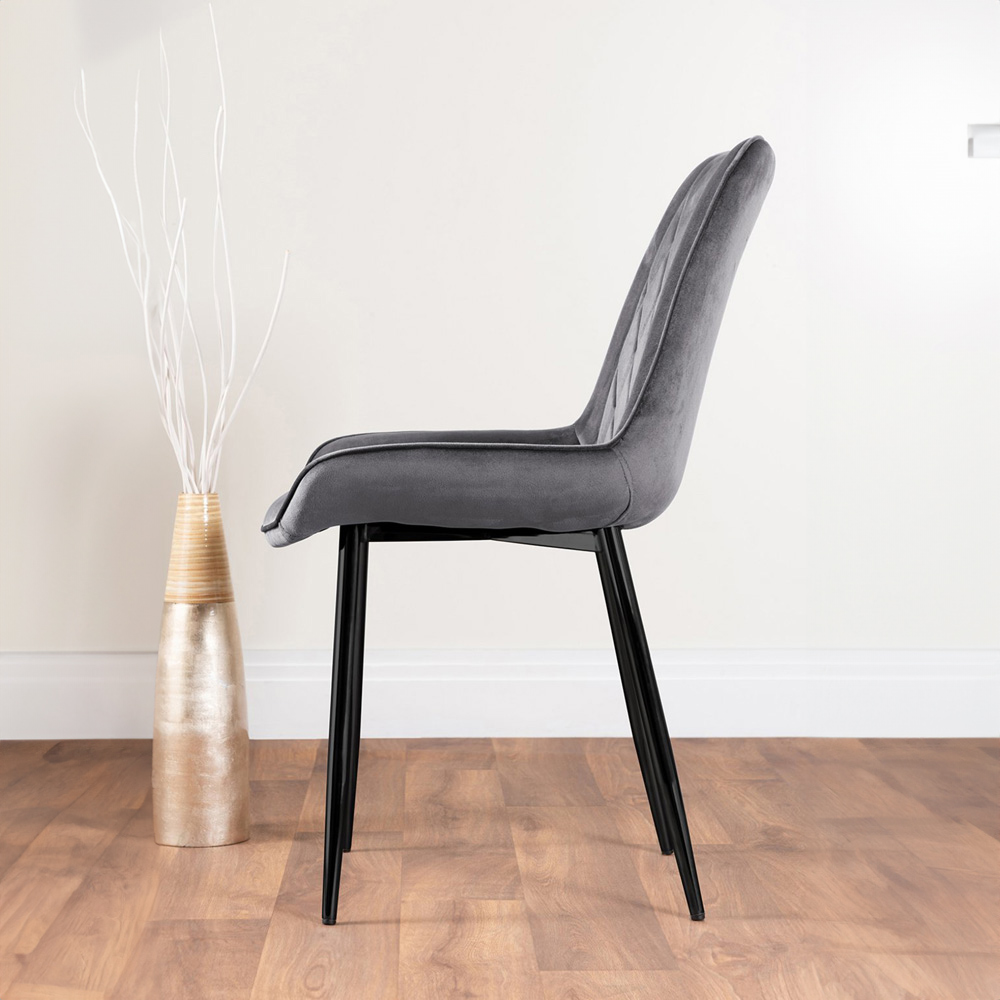 Furniturebox Arona Cesano 6 Seater Round Dining Set White Gloss Black and Grey Image 4