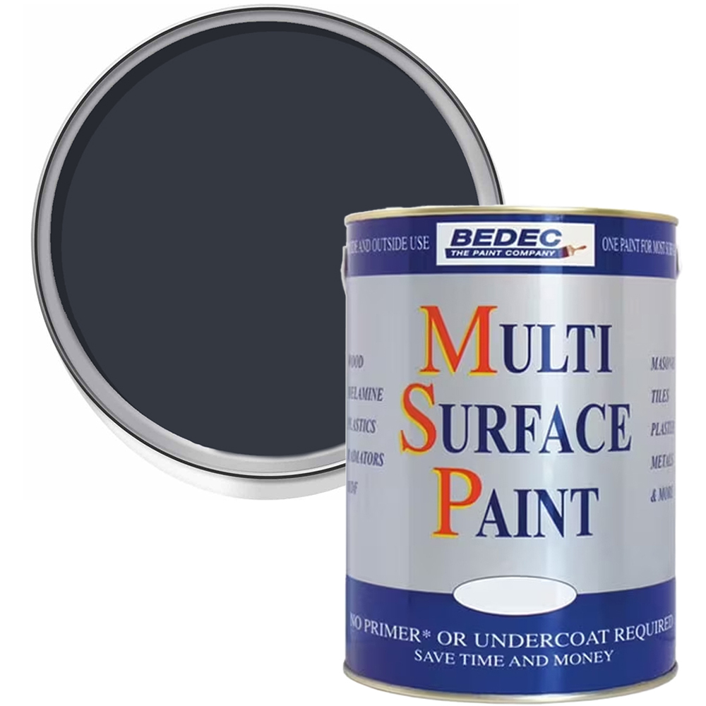 Bedec Anthracite Satin Multi Surface Paint 5L Image 1