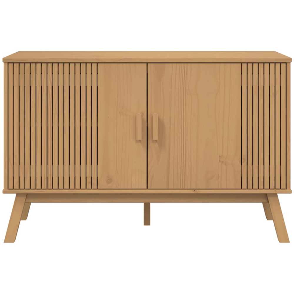 vidaXL Olden 2 Door Brown Solid Pine Wood Wide Sideboard Image 8