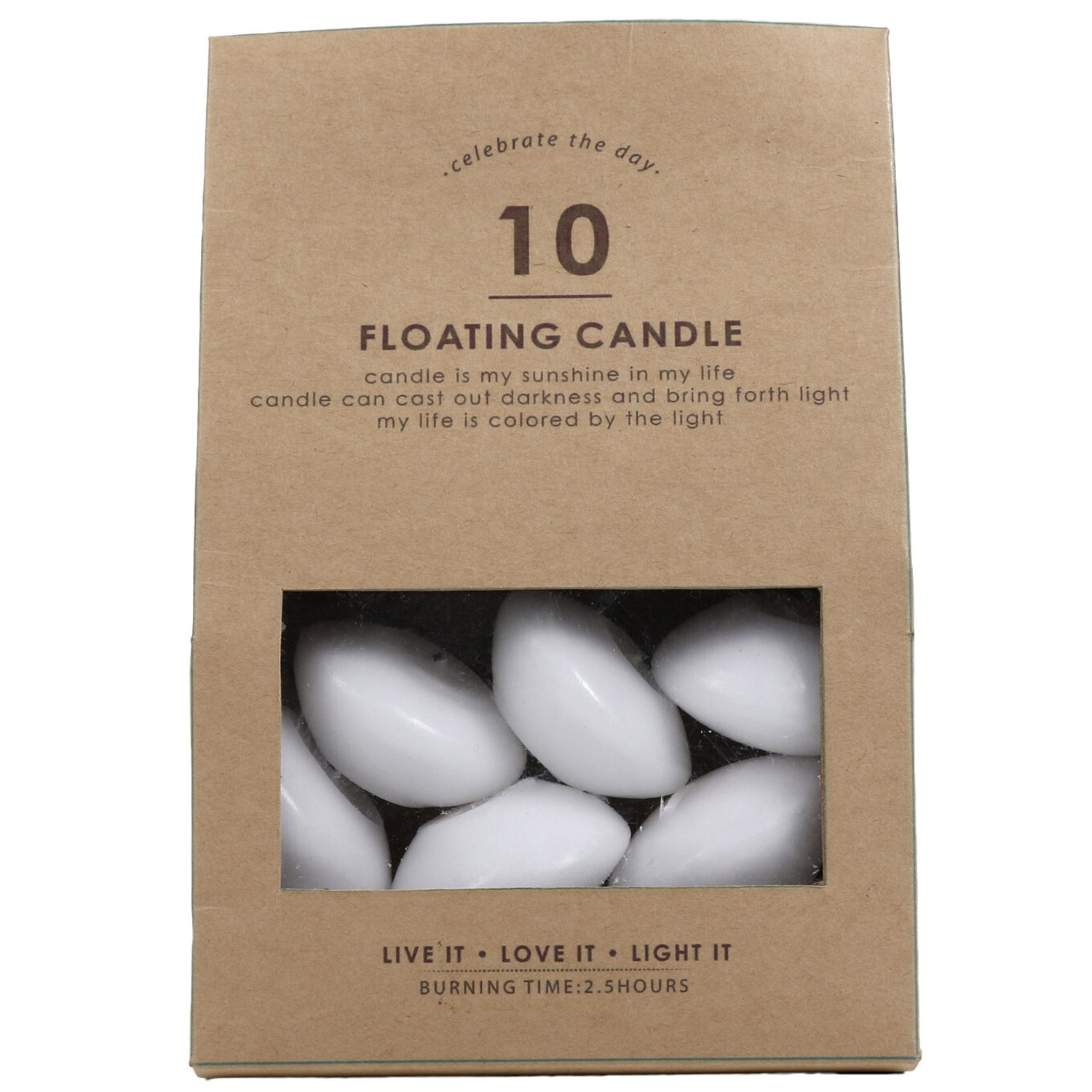 White Floating Candle 10 Pack Image 1