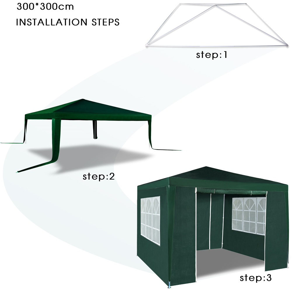 Green 3 x 3m Event Gazebo with Removable Sides Image 5