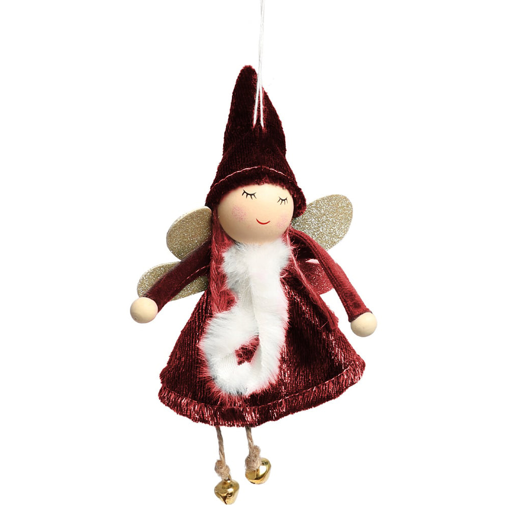 Single Gold Fairy with Bells Hanging Ornament in Assorted styles Image 2