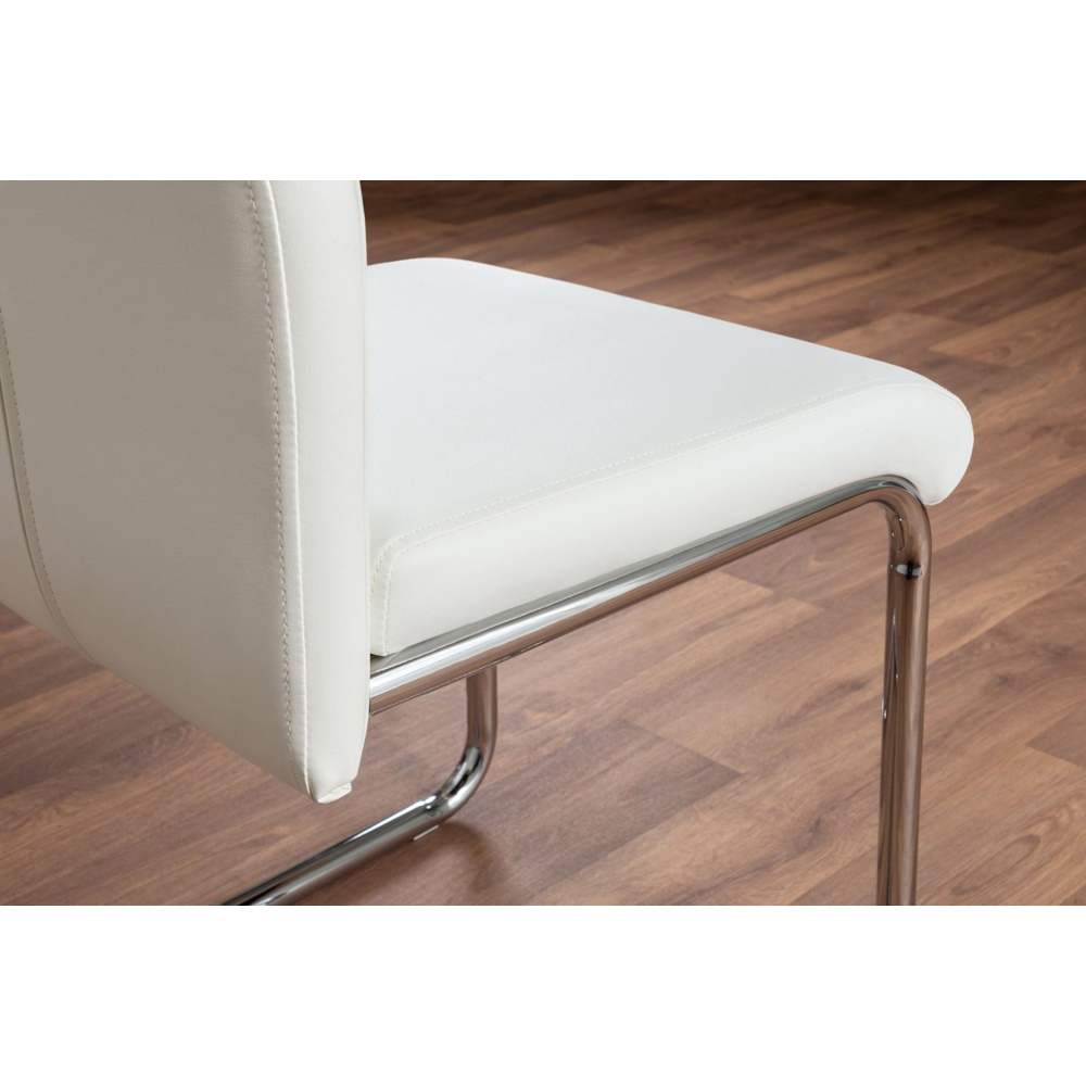 Furniturebox Lucia Fontant 6 Seater Dining Set Grey Gloss White and Chrome Image 7