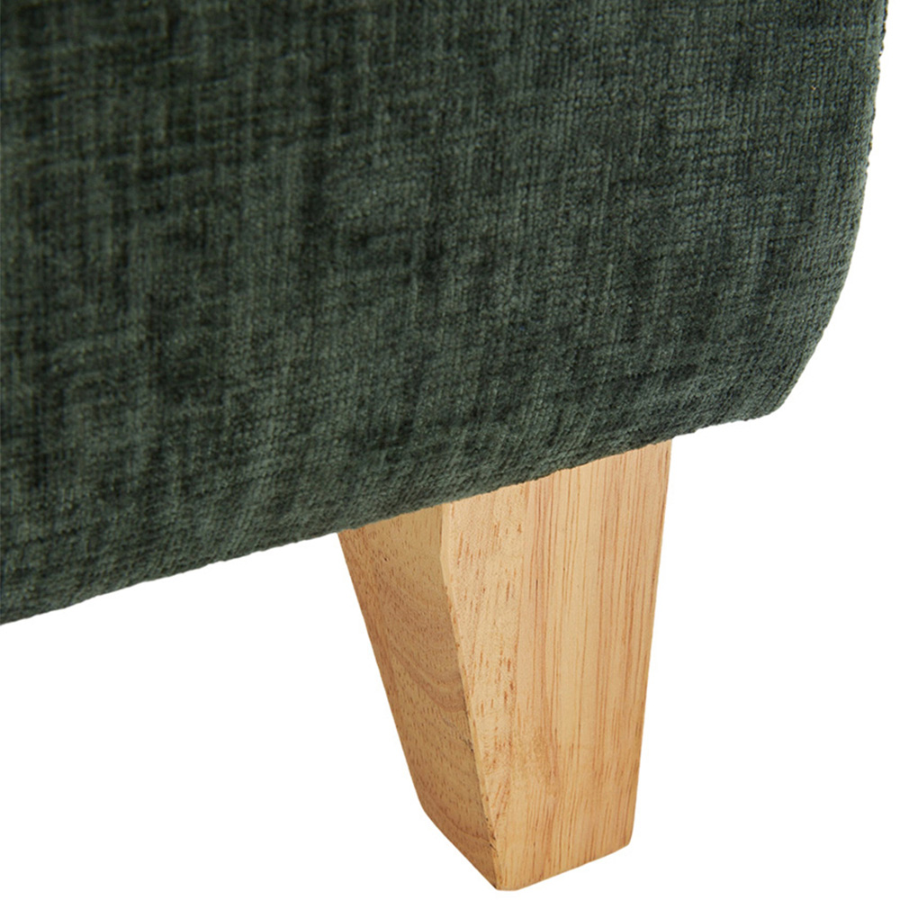 Living and Home Green Chenille Upholstered Storage Ottoman Image 4