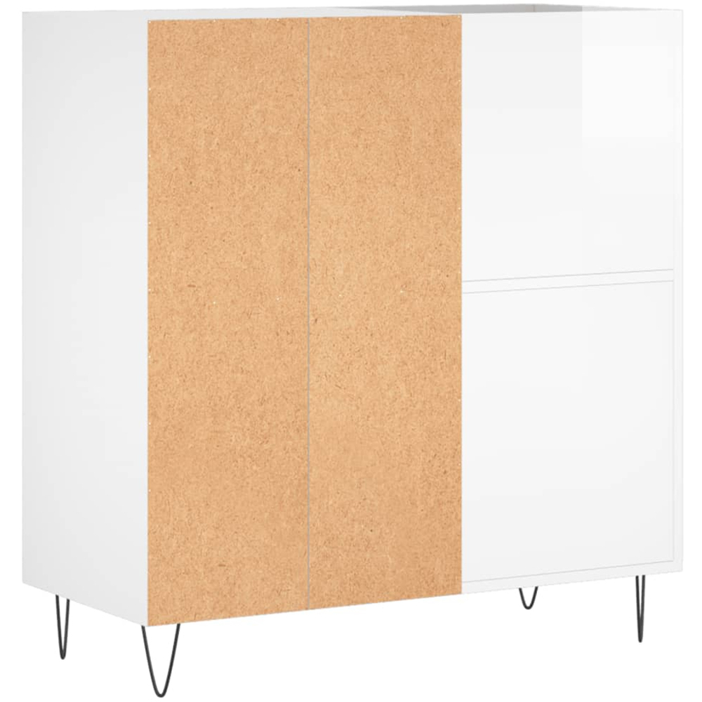 vidaXL 3 Shelf High Gloss White Square Record Cabinet Image 6