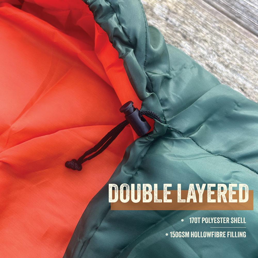 Milestone Camping 2 Seasons Single Green Mummy Sleeping Bag Image 5