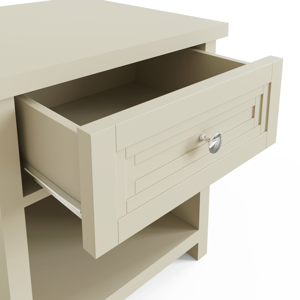 GFW Oakley Single Drawer Single Shelf Stone Lamp Table Image 6