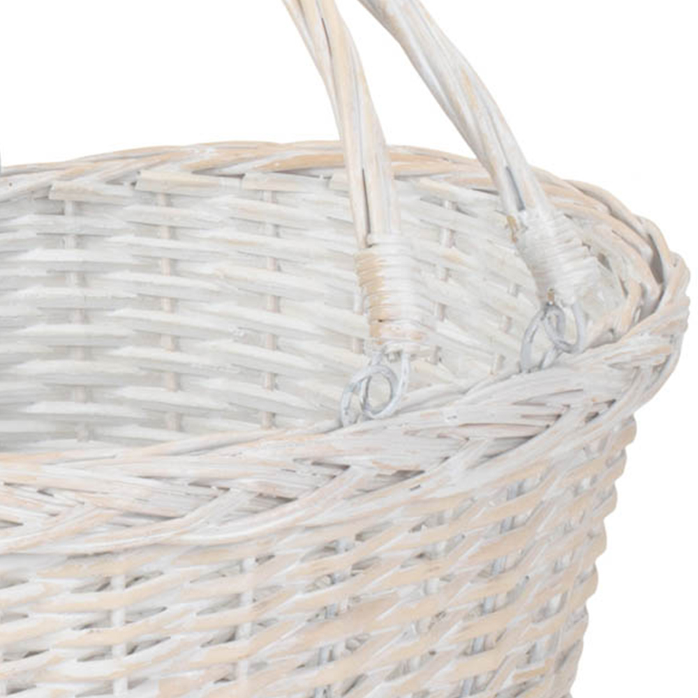 Red Hamper Large White Wicker Shopping Basket Image 3