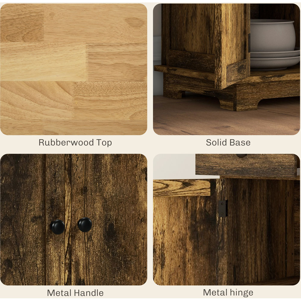 HOMCOM 3 Door 3 Drawer Brown Sideboard Storage Cabinet Image 6
