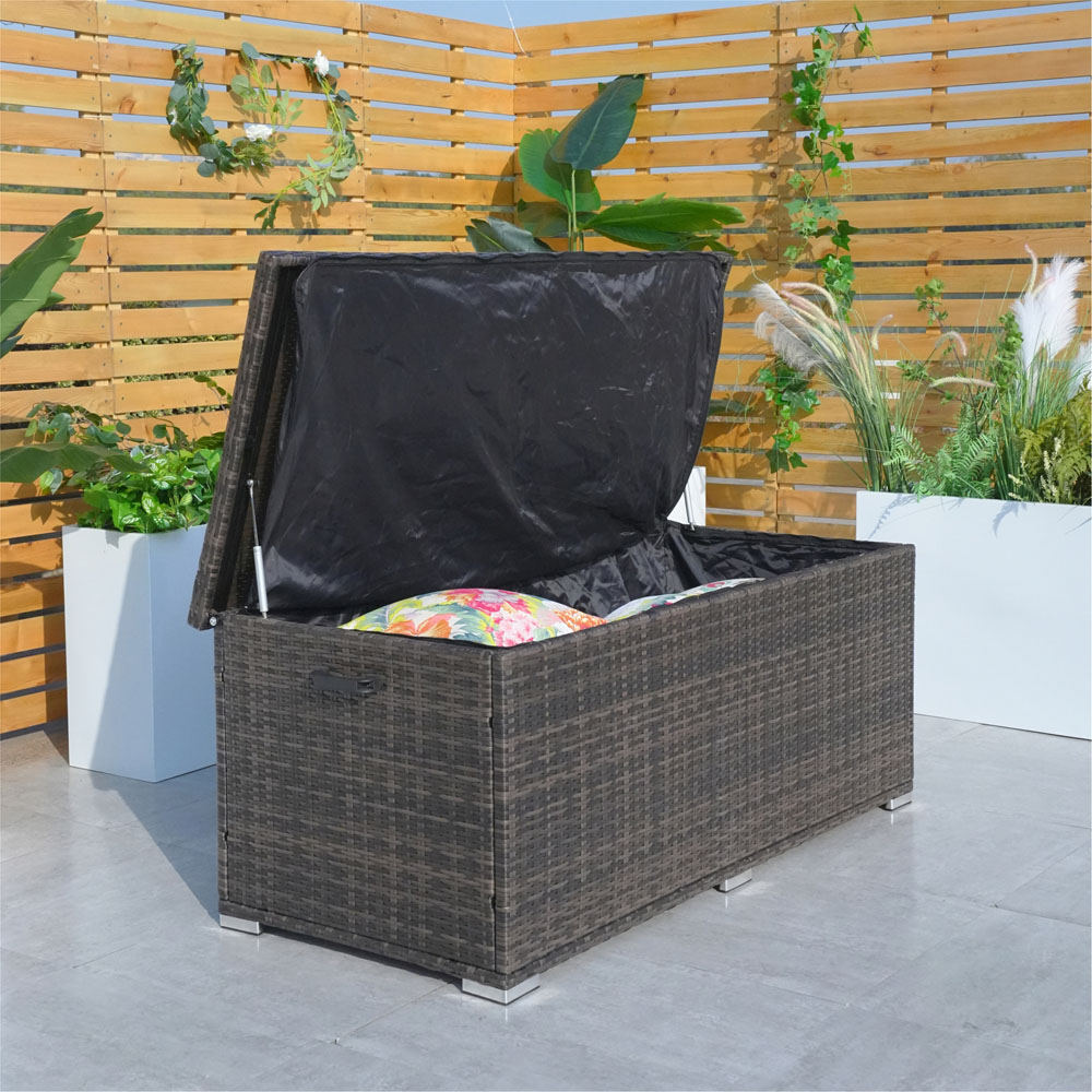 Direct Wicker 495L Medium Brown Garden Rattan Storage Box Image 2