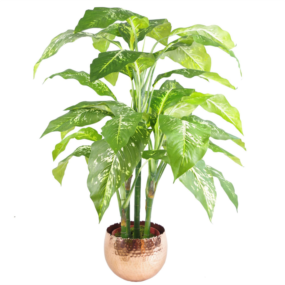 Botanik Gold Metal Curved Edge Hammered Planter 17 x 22cm Image 3