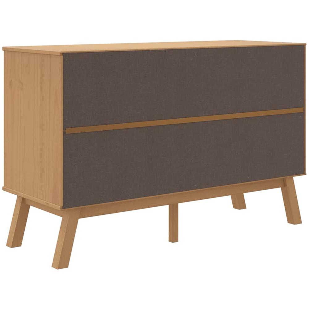 vidaXL Olden 2 Door 3 Drawer Brown Solid Pine Wood Sideboard Image 7