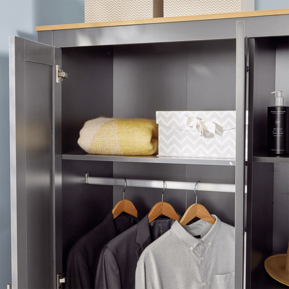 Home Source Camden 3 Door Graphite Grey Bedroom Wardrobe Image 3