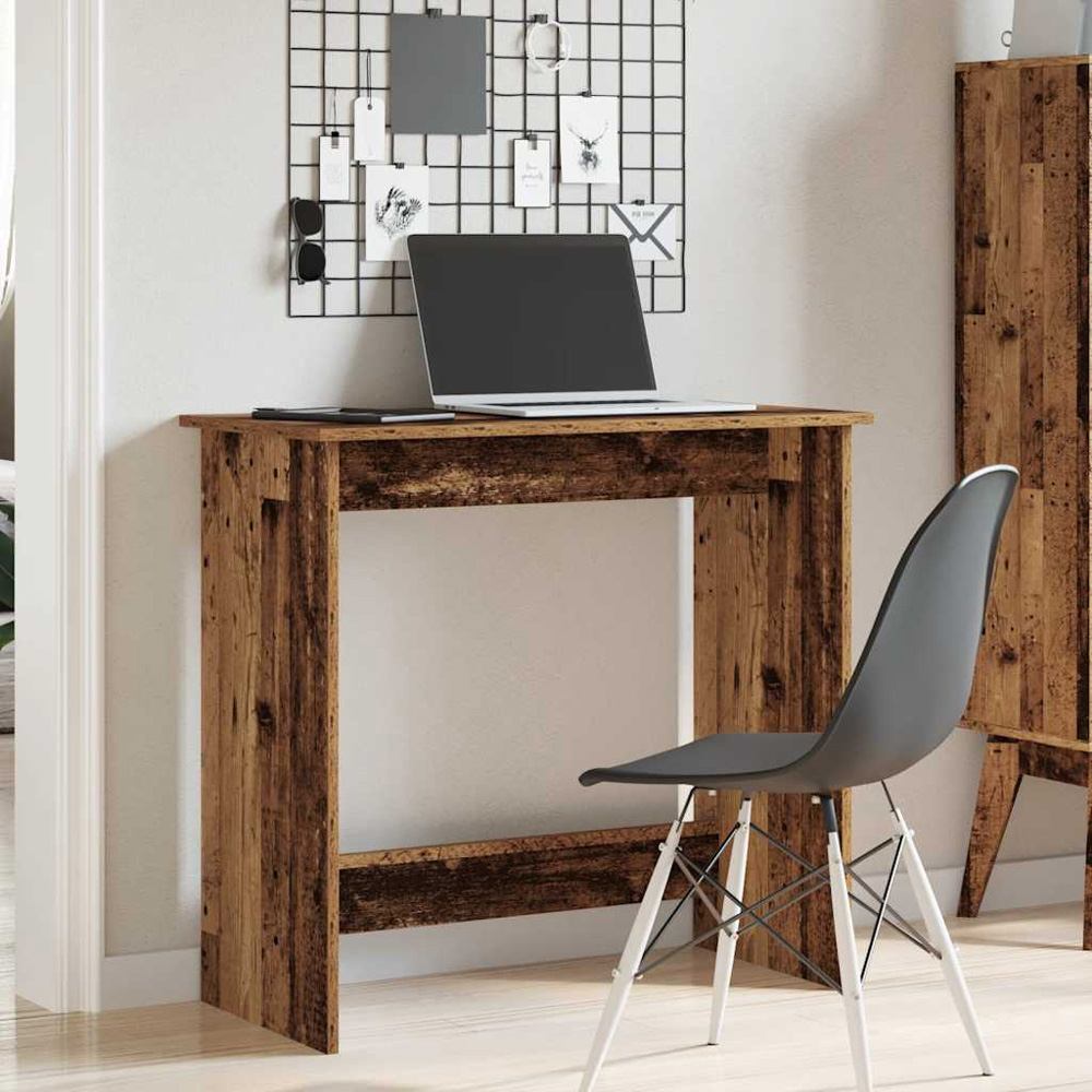 vidaXL Computer Desk Old Wood Effect Image 8