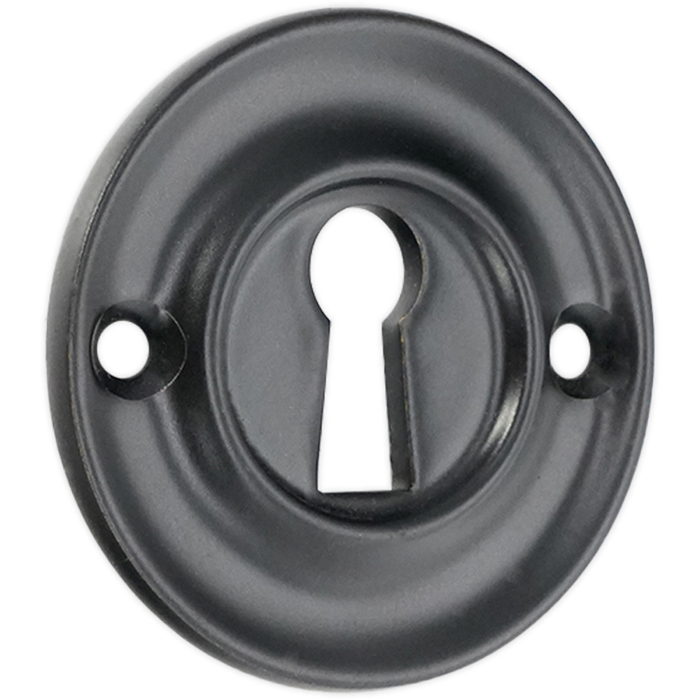 Spira Brass Slimline Standard Matt Black Escutcheon Image 1