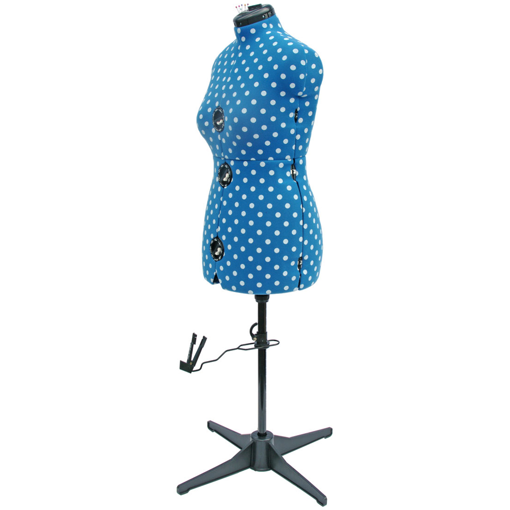 Sewing Online 5902B Duck Egg Polka Adjustable 8-Part Dressmakers Dummy with Hem Marker Medium Image 1