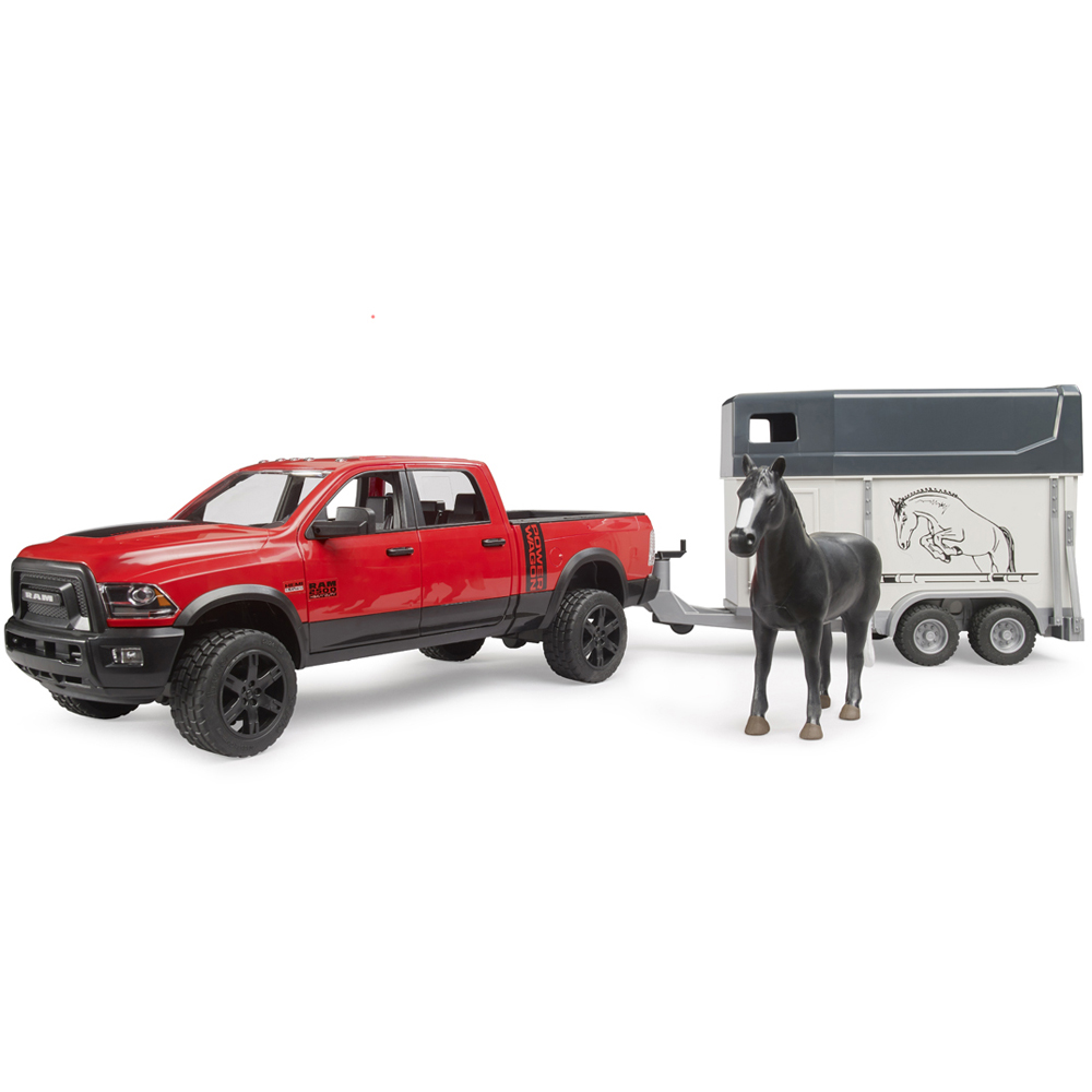 Bruder Kids RAM 2500 Power Wagon with Horse Trailer and Horse Playset Model Image 3