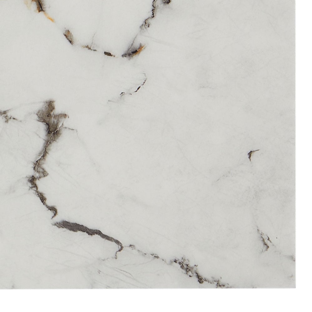 Living and Home Marble Patterned Calacatta White and Black PVC Self Adhesive Wall Sticker 10 Pack Image 4