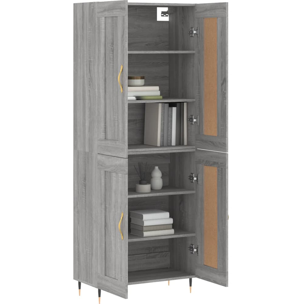 vidaXL 4 Door Grey Sonoma Highboard Image 5