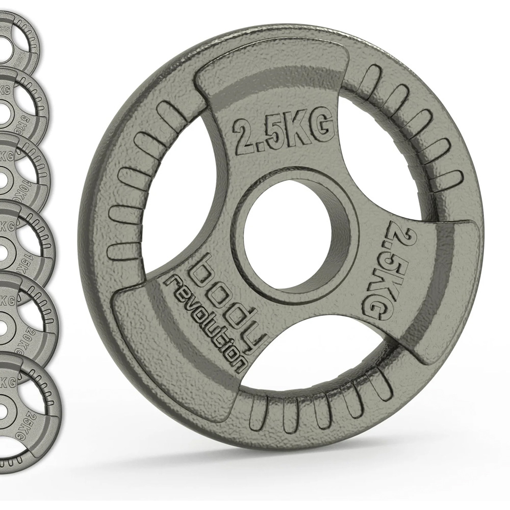 Olympic Tri Grip Cast Iron Weight Plates 10kg 2 Pack Image 3