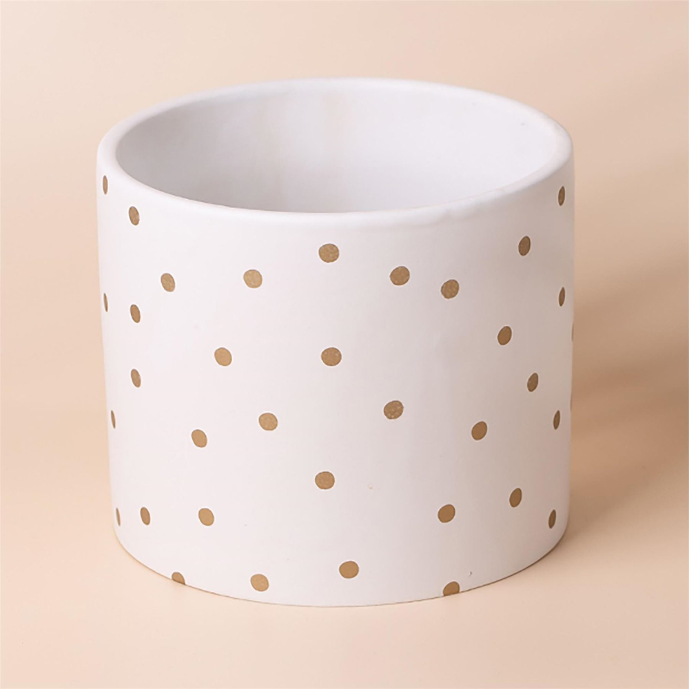 Leaf Gold Dot Plant Pot 18 x 15cm Image 2