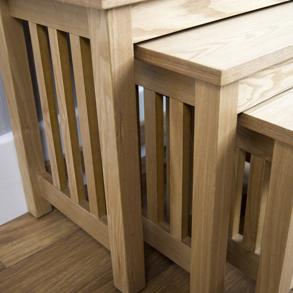Vida Designs Ashton Pine Nest of Tables Set of 3 Image 4