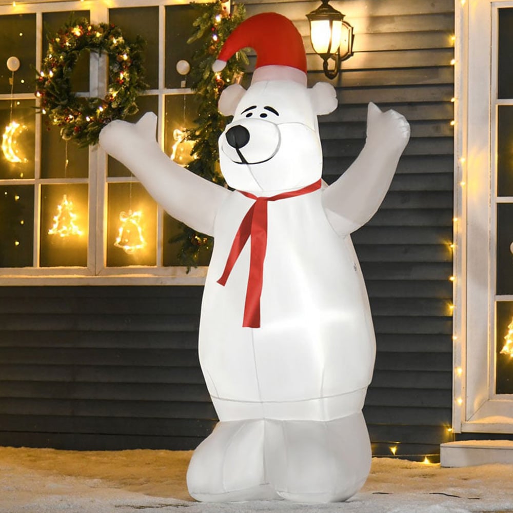 Everglow Light Up Inflatable Santa Bear Christmas Decoration 6ft Image 1