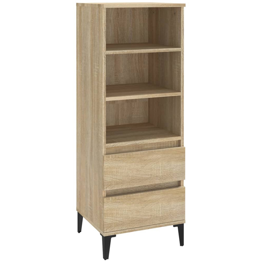 vidaXL 2 Drawer 3 Shelf Sonoma Oak Highboard Image 2
