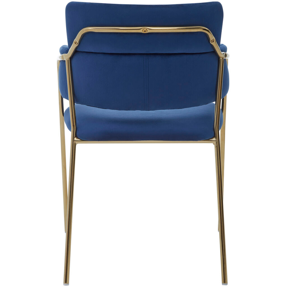 Premier Housewares Tamzin Blue Velvet Dining Chair Image 4