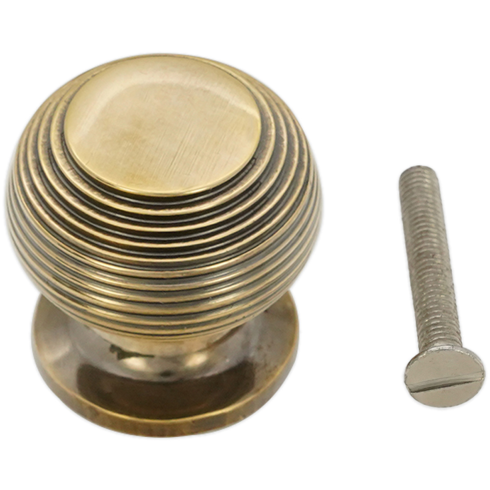 Spira Brass Beehive Aged Brass Small 32mm Cupboard Knob Image 3