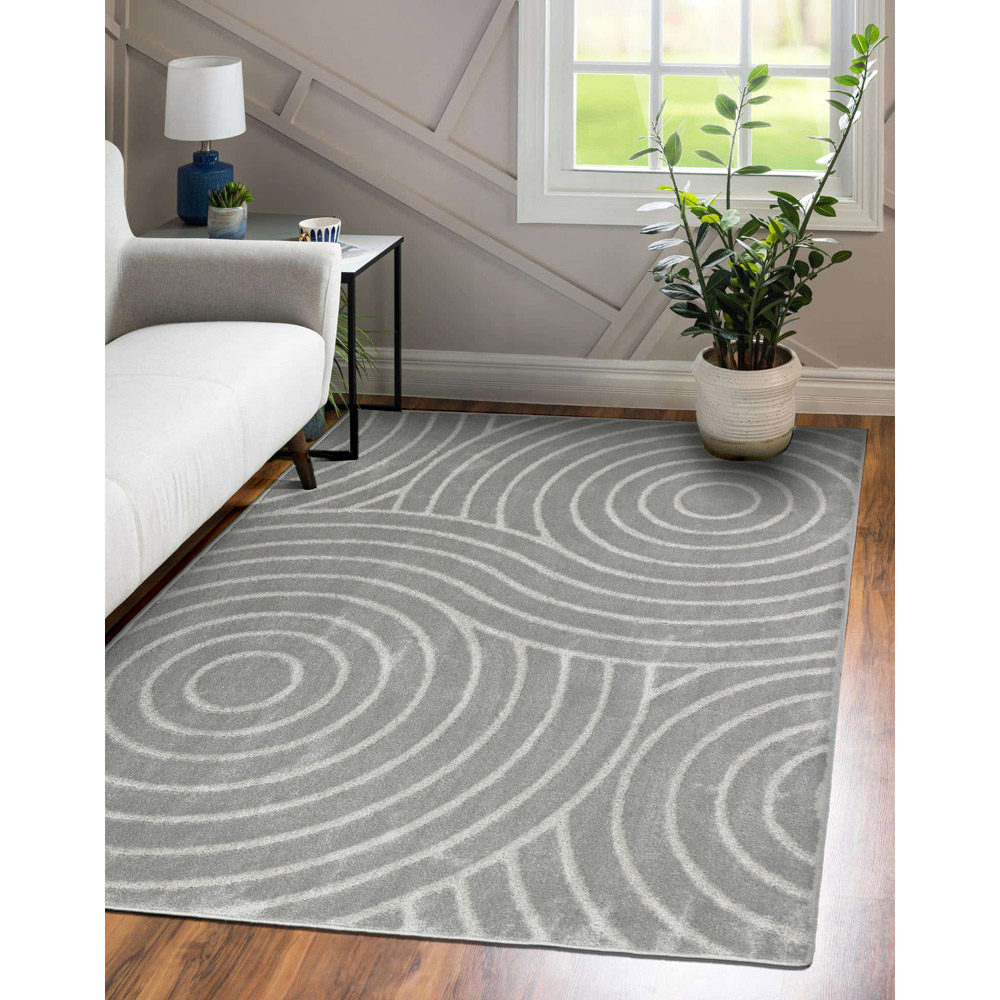 Eselle Rhythm Sculpt Grey Rug 160 x 230cm Image 6