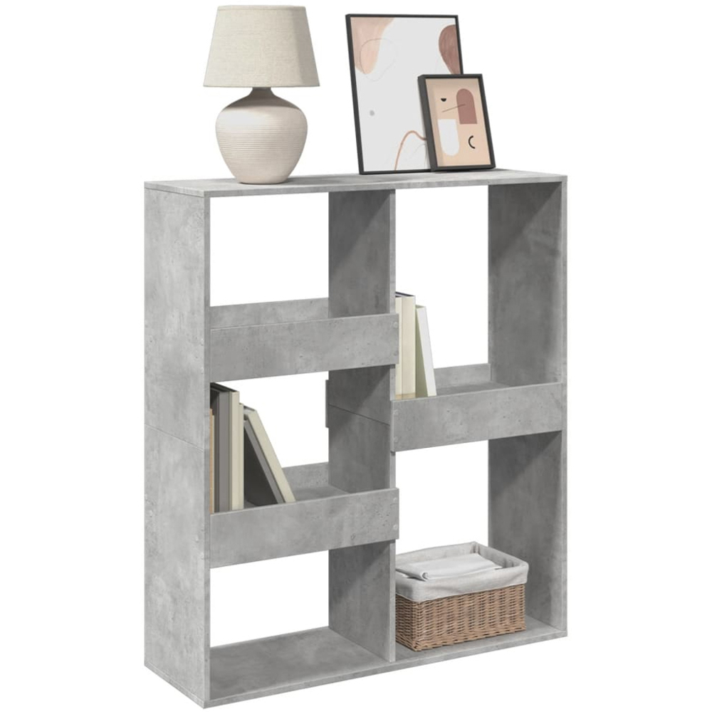 vidaXL 5 Shelf Concrete Grey Bookcase Image 3