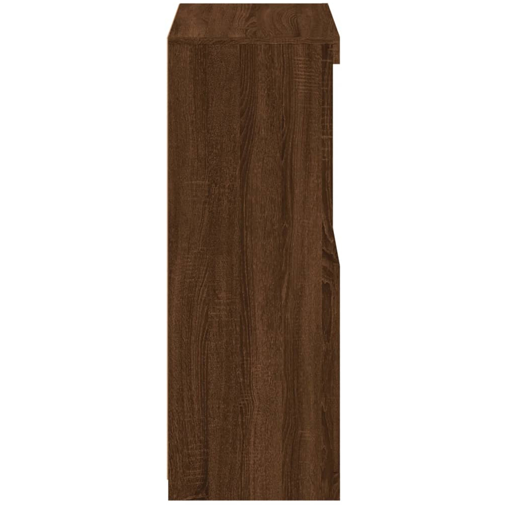 vidaXL 2 Door 2 Shelf LED Brown Oak Side Cabinet Image 4