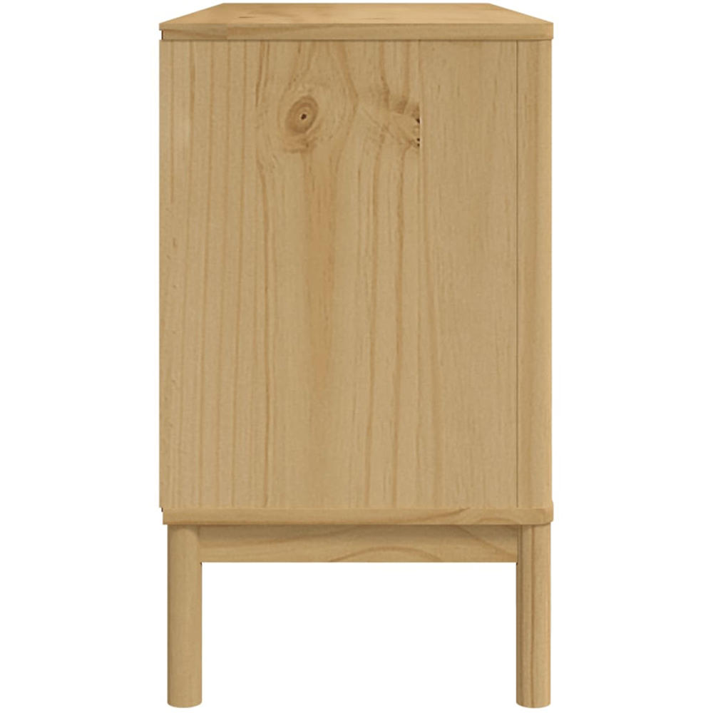 vidaXL Floro 3 Door 3 Drawer Wax Brown Solid Wood Pine Sideboard Image 6