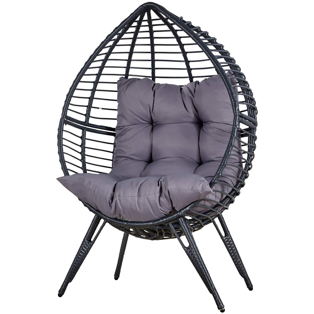 Home Source Eden Egg Balloon Dark Grey Cushioned Chair Image 4