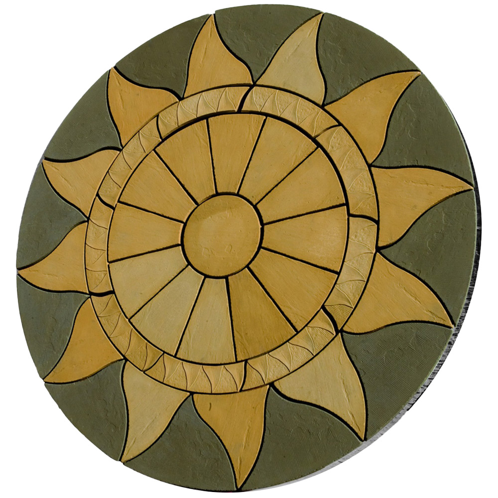 Bowland Stone Sun Circle Patio Kit 2.56m Antique Grey/Barley Image 1